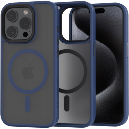 Spacecase Hybrid MagSafe - Σκληρή Ημιδιάφανη Θήκη MagSafe - Apple iPhone 15 Pro - Dark Blue (5905719103200)