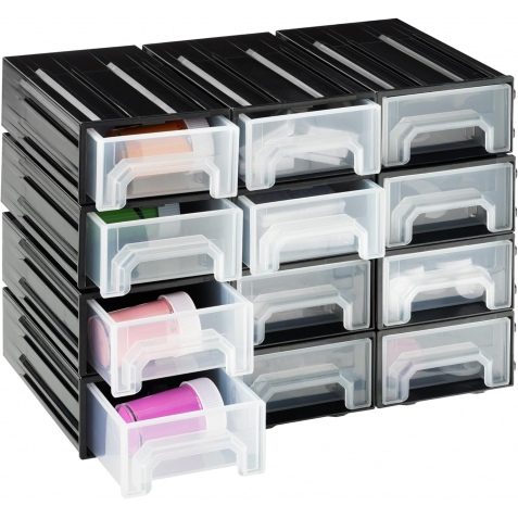 Navaris Interlocking Parts Storage Drawer Cabinets - Συρταριέρα Οργάνωσης και Αποθήκευσης Εργαλείων - 15 x 8.6 x 4.9 cm - Standard - 12 Θέσεων (61952.02)
