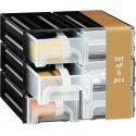 Navaris Interlocking Parts Storage Drawer Cabinets - Συρταριέρα Οργάνωσης και Αποθήκευσης Εργαλείων - 15 x 8.6 x 4.9 cm - Standard - 6 Θέσεων (61952.03)