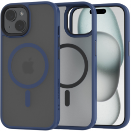 Spacecase Hybrid MagSafe - Σκληρή Ημιδιάφανη Θήκη MagSafe - Apple iPhone 15 Plus - Dark Blue (5905719103163)