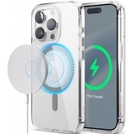 Elago Magnetic Hybrid - Διάφανη Σκληρή Θήκη MagSafe - Apple iPhone 15 Pro - Transparent / Medium Grey (ES15MSHB61PRO-TRMGY)