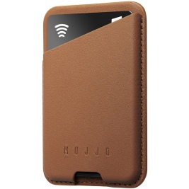 Mujjo Full Leather Magnetic Wallet - Universal Δερμάτινο MagSafe Πορτοφόλι / Θήκη για Κάρτες - Dark Tan (MUJJO-WA-001-DT)
