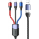 Usams 3 in 2 U71 - Καλώδιο Φόρτισης Type-C - USB-A σε Type-C / Lightning / MicroUSB - 120cm - 3A - Multicolor (US-SJ549)