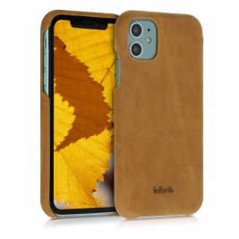 Kalibri Σκληρή Δερμάτινη Θήκη Apple iPhone 11 - Smooth Genuine Leather Hard Case - Light Brown (49737.24)