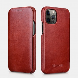 iCarer Vintage Series Curved Edge - Δερμάτινη Θήκη Apple iPhone 12 Pro Max - Red (RIX1202-RD)
