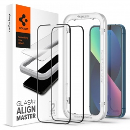 Spigen GLAS.tR ALIGNmaster - Αντιχαρακτικό Fullface Γυάλινο Tempered Glass Apple iPhone 14 Plus / 13 Pro Max - 2 Τεμάχια - Black (AGL03377)