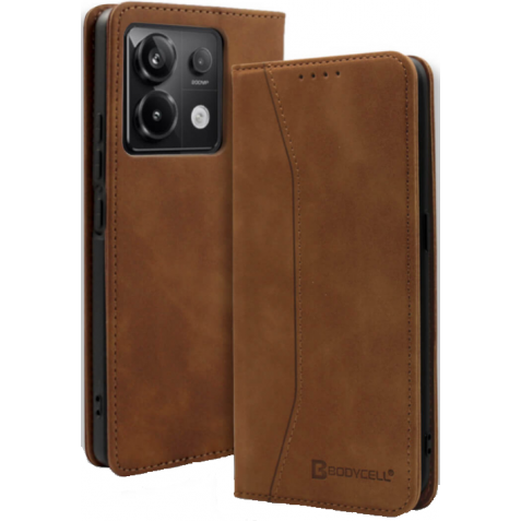 Θήκη Πορτοφόλι - Xiaomi Redmi Note 13 Pro 5G / Poco X6 - Bodycell Book Case - Brown (5206015073632)
