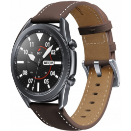 Spacecase Leather Strap - Universal Δερμάτινο Λουράκι για Smartwatches (22mm) - Dark Brown (5903943243815)