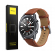 Spacecase Leather Strap - Universal Δερμάτινο Λουράκι για Smartwatches (22mm) - Light Brown (5903943243846)
