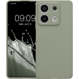 Θήκη Σιλικόνης με Πλαίσιο Κάμερας - Xiaomi Redmi Note 13 5G - KWmobile TPU Case with Camera Lens Protector - Gray Green (KWM000020LK003C)