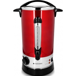 Navaris Mulled Wine Cooker Hot Water Dispenser - Βραστήρας Ζεστών Ροφημάτων / Κρασιού από Ανοξείδωτο Ατσάλι - 10L - 1650W - Red (45275.02.01)