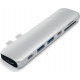 Satechi Type-C Pro Hub Αντάπτορας για Macbook - Με 2x Type-C / 1x 4K HDMI / 1x Type-C PD / 2x USB-A / 1x Type-C 5 Gbps / 1x microSD - Silver (ST-CMBPS)