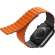 Uniq Revix Μαγνητικό Λουράκι Premium Σιλικόνης Apple Watch Ultra2/Ultra1/SE/9/8/7/6/5/4 (49/45/44mm) - Grey / Orange (UNIQ-45MM-REVGRYORG)