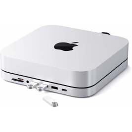 Satechi Stand Hub Βάση Αλουμινίου για Mac Mini - Με Θύρες 1 x Type-C / 3 x USB-A / 1 x 3.5mm Jack / 1 x SD - Micro SD - Silver (ST-ABHFS)