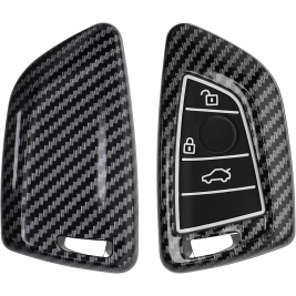 KW Σκληρή Θήκη Κλειδιού με Κάλυμμα Σιλικόνης - BMW - 3 Κουμπιά - Smart Key - Carbon / Black (56724.03)