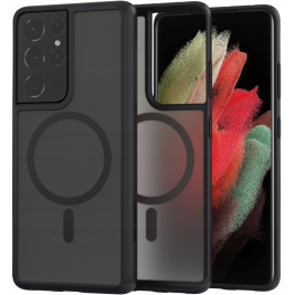 Spacecase Hybrid MagSafe - Σκληρή Ημιδιάφανη Θήκη MagSafe - Samsung Galaxy S21 Ultra 5G - Black (5905719103385)