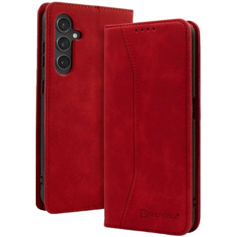 Θήκη Πορτοφόλι - Samsung Galaxy S24 - Bodycell Book Case - Red (5206015073502)