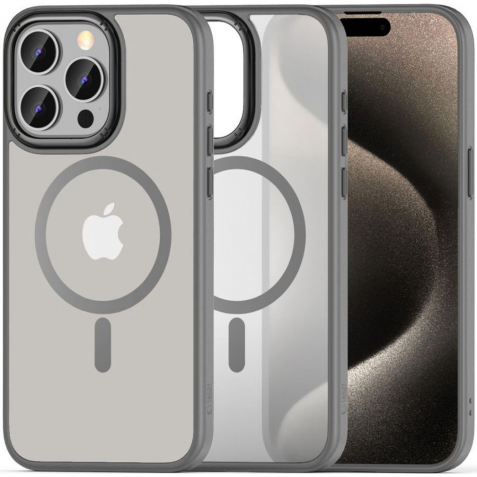 Tech-Protect MagMat 2 - Σκληρή Ημιδιάφανη Θήκη MagSafe - Apple iPhone 15 Pro - Matte Titanium (5906302307968)
