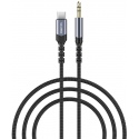 Recci RDS-A27 Audio Cable - Καλώδιο Ήχου Type-C (Male) σε AUX Mini Jack 3.5mm (Male) - 120cm - Black (6955482523346)