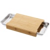Navaris XL Bamboo Chopping Board with Crumb Tray - Σανίδα Κοπής από Μπαμπού με 2 Δοχεία - Light Brown / Silver (47368.03)