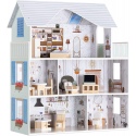 Navaris Wooden Doll House - Ξύλινο Κουκλόσπιτο με Έπιπλα - 69.5 x 62 x 27cm (55376.01)