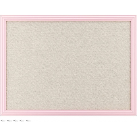 Navaris Linen Bulletin Board With Frame - Πίνακας Ανακοινώσεων με Πινέζες από Ύφασμα Λινό με Πλαίσιο MDF - 58 x 43 cm - Pink / Linen (56832.2.01)