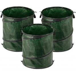 Navaris Pop Up Leaf Bag Set of 3 - Σετ με 3 Επαναχρησιμοποιούμενες Αναδιπλούμενες Σακούλες Απορριμάτων / Κήπου - 150L - Green (56893.07)