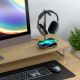 Satechi 2 in 1 Headphone Stand and Wireless Charger - Βάση Στήριξης - Φόρτισης Airpods Max με 1 x Type-C και Ασύρματη Φόρτιση MagSafe για iPhone 14 / 13 / 12 - 7.5W - Space Gray (ST-UCHSMCM)