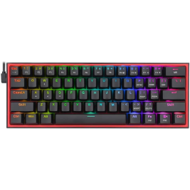 Redragon K617 FIZZ RGB Mechanical Gaming Keyboard - Ενσύρματο RGB Gaming Μηχανικό Πληκτρολόγιο με Custom Red Διακόπτες - US - Black (6950376706768)