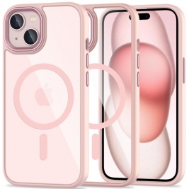 Tech-Protect MagMat - Σκληρή Διάφανη Θήκη MagSafe - Apple iPhone 15 - Pink / Clear (5906302307999)