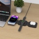 Tech-Protect A24 3 in 1 Wireless Charger - Αναδιπλούμενος Μαγνητικός Ασύρματος Φορτιστής MagSafe για iPhone 15 / 14 / 13 / 12 / Airpods / Apple Watch - 15W - Black (9490713934418)