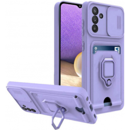 Bodycell Multifunction - Ανθεκτική Θήκη Samsung Galaxy S23 FE με Λουράκι Λαιμού / Κάλυμμα Κάμερας / Ring Holder / Υποδοχή Κάρτας - Purple (5206015072901)