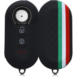 KW Θήκη Κλειδιού Fiat - Σιλικόνη - 3 Κουμπιά - Italy / Green / Red / Black (44440.34)