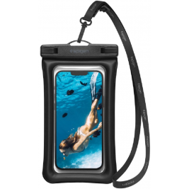 Spigen A601 Aqua Shield Universal Waterproof Floating Case - Αδιάβροχη Θήκη για Κινητά έως 6.8'' - IPX8 - Black (AMP04529)