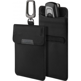 Spigen RFID Shield Pouch Klasden for Car Key Faraday Cage - Αντικλεπτική Θήκη Προστασίας Καρτών - Κλειδιών Αυτοκινήτου RFID - Black (AFA03754)