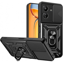 Bodycell Armor Slide - Ανθεκτική Θήκη Xiaomi Redmi 13C 4G / Poco C65 με Κάλυμμα για την Κάμερα - Μεταλλικό Ring Holder - Black (5206015072864)