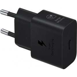 Official Samsung T2510 Fast Travel Charger - Ταχυφορτιστής Ταξιδιού / Αντάπτορας με 1 x Type-C - 25W - Black (EP-T2510NBEGEU)