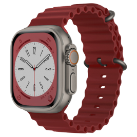 Techsuit Watchband W038 - Λουράκι Σιλικόνης Apple Watch Ultra2/Ultra1/SE/9/8/7/6/5/4 (49/45/44mm) - Wine Red (5949419015371)