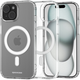 Spacecase Clear MagSafe - Σκληρή Διάφανη Θήκη MagSafe - Apple iPhone 15 - Transparent (5905719103279)
