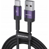 Spacecase USB-C Cable - Καλώδιο Φόρτισης και Μεταφοράς Δεδομένων USB-A σε Type-C - 100cm - 3A - Purple (5905719072520)