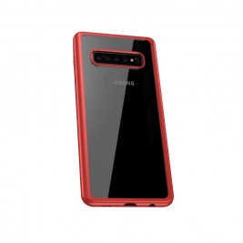 Θήκη Samsung Galaxy S10 Plus IPAKY Focus Series TPU Frame + Clear Acrylic Back Case-red