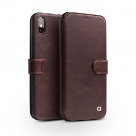 Θήκη iphone X/XS Leather Magnetic Clasp Flip Case-dark brown