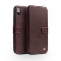 Θήκη QIALINO iphone X/XS Leather Magnetic Clasp Flip Case-dark brown
