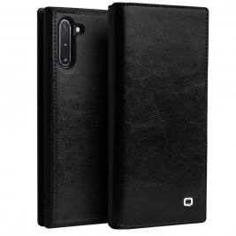 Θήκη Samsung Galaxy Note 10 genuine Leather QIALINO Classic Leather Wallet Case-Black