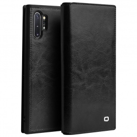Θήκη Samsung Galaxy Note 10 Plus genuine Leather QIALINO Classic Leather Wallet Case-Black