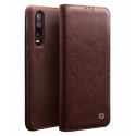 Θήκη Huawei P30 genuine QIALINO Classic Leather Wallet Case-Brown