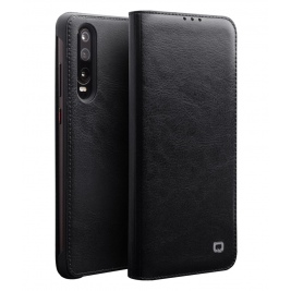 Θήκη Huawei P30 genuine QIALINO Classic Leather Wallet Case-Black