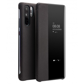 Θήκη Huawei P30 Pro QIALINO Litchi Pattern Leather Flip View Case-Black