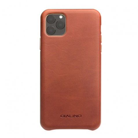 Θήκη iphone 11 Pro 5.8" QIALINO Calf leather pattern-light brown