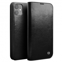 Θήκη iphone 11 genuine Leather QIALINO Classic Wallet Case-Black